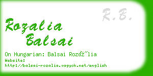 rozalia balsai business card